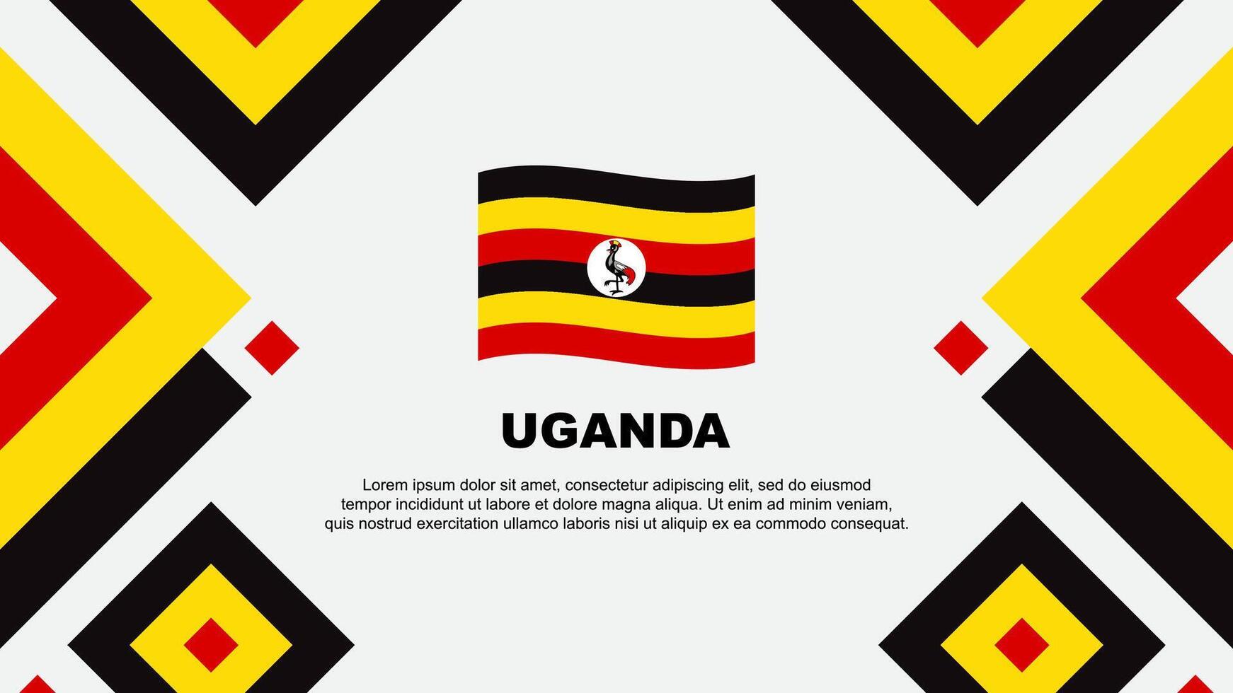Uganda Flag Abstract Background Design Template. Uganda Independence Day Banner Wallpaper Vector Illustration. Uganda Template