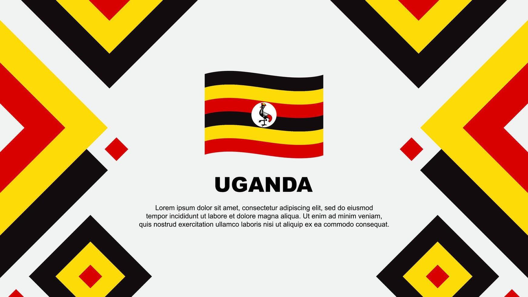 Uganda Flag Abstract Background Design Template. Uganda Independence Day Banner Wallpaper Vector Illustration. Uganda Template