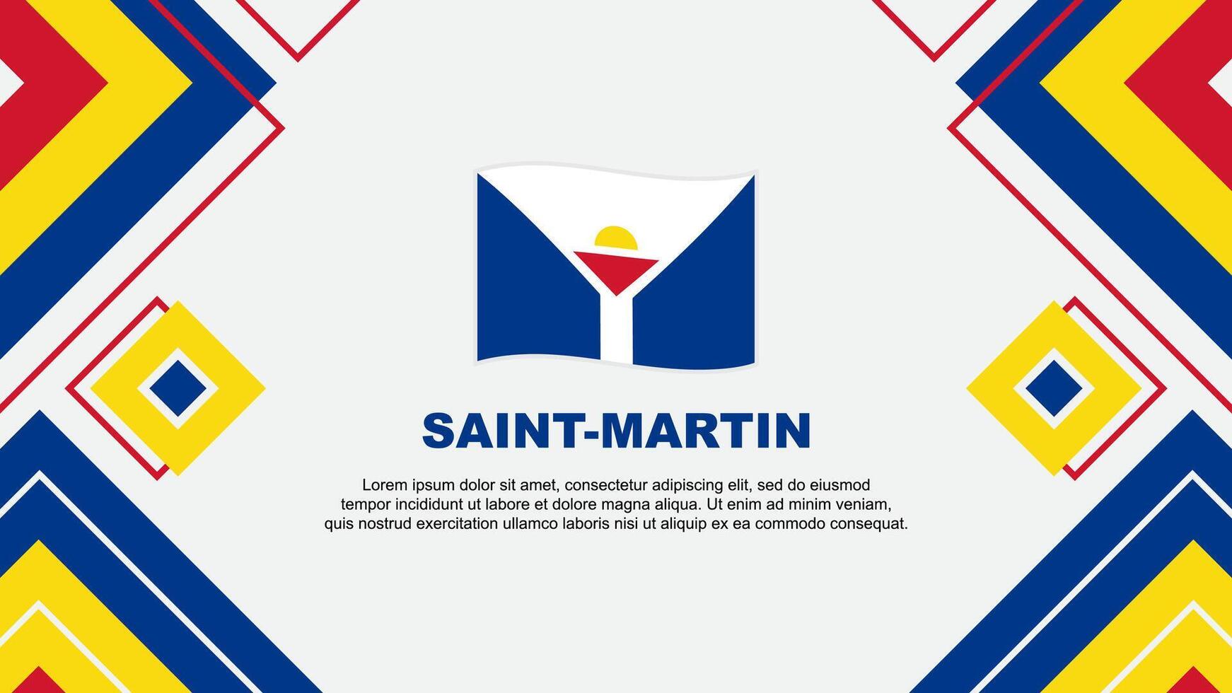 Saint Martin Flag Abstract Background Design Template. Saint Martin Independence Day Banner Wallpaper Vector Illustration. Saint Martin Background