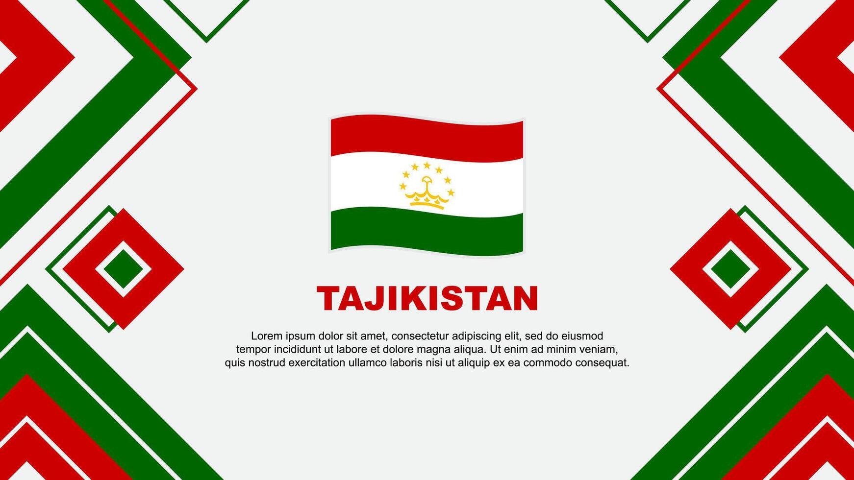 Tajikistan Flag Abstract Background Design Template. Tajikistan Independence Day Banner Wallpaper Vector Illustration. Tajikistan Background