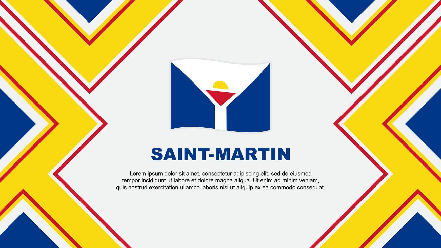 Saint Martin Flag Abstract Background Design Template. Saint Martin Independence Day Banner Wallpaper Vector Illustration. Saint Martin Vector