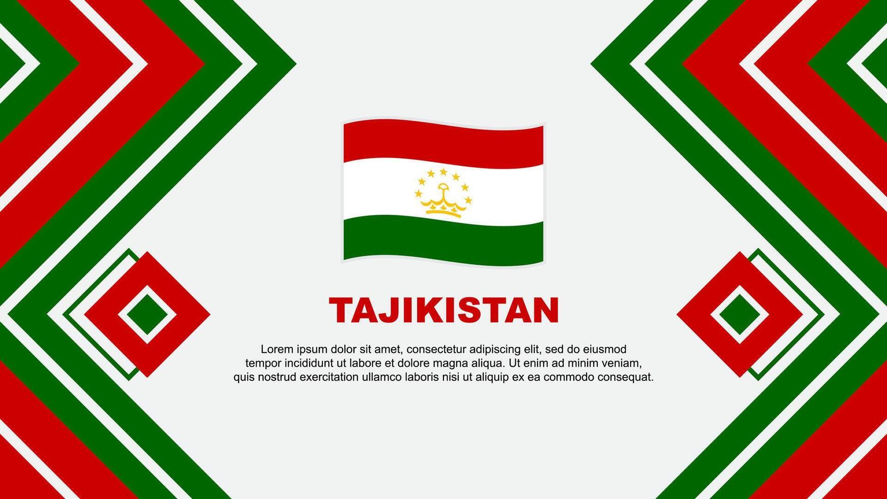 Tajikistan Flag Abstract Background Design Template. Tajikistan Independence Day Banner Wallpaper Vector Illustration. Tajikistan Design