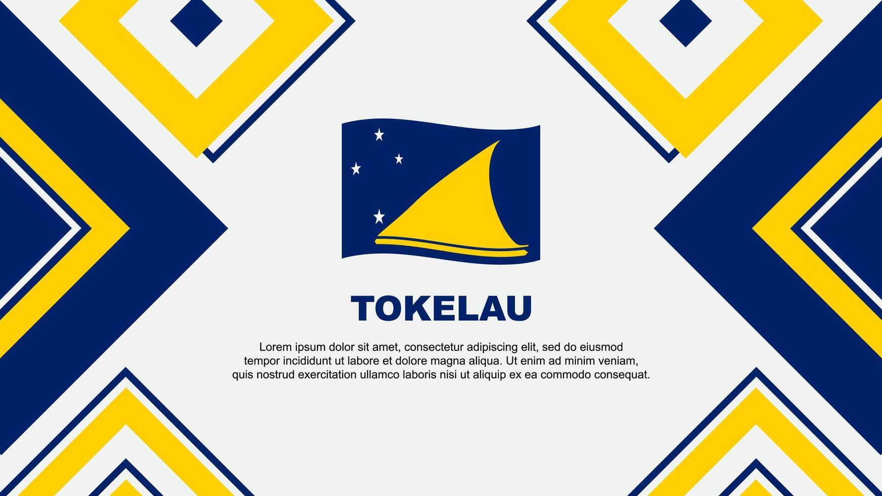 Tokelau Flag Abstract Background Design Template. Tokelau Independence Day Banner Wallpaper Vector Illustration. Tokelau Independence Day