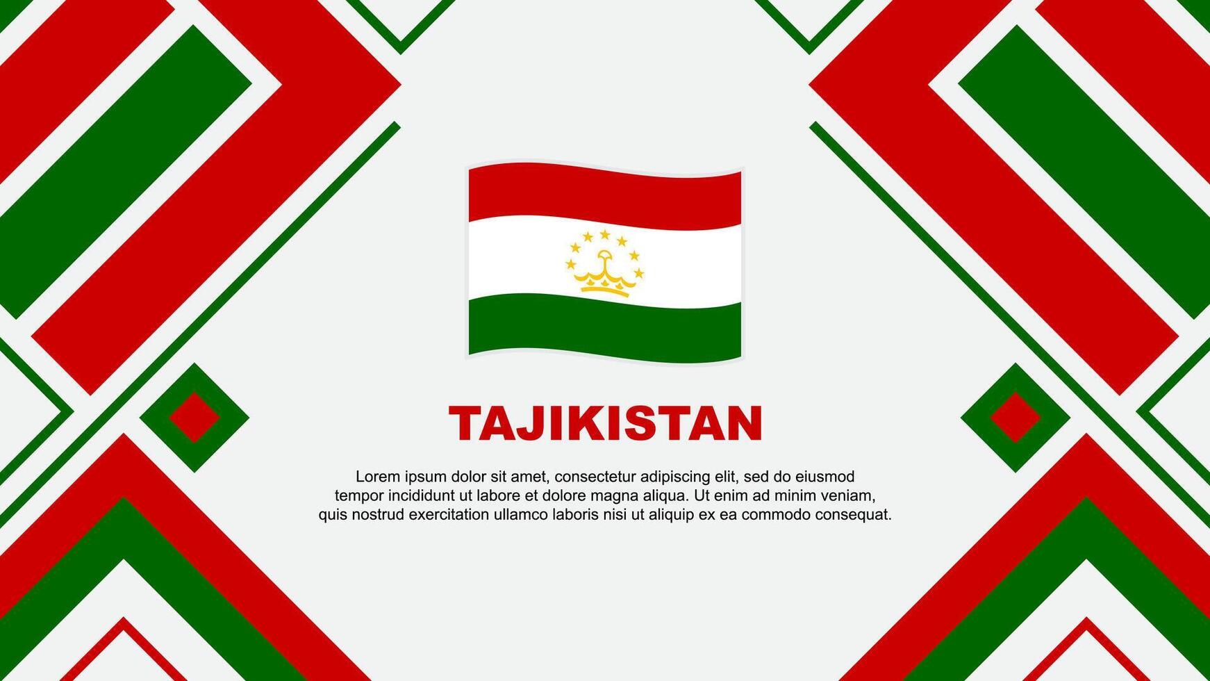 Tajikistan Flag Abstract Background Design Template. Tajikistan Independence Day Banner Wallpaper Vector Illustration. Tajikistan Flag