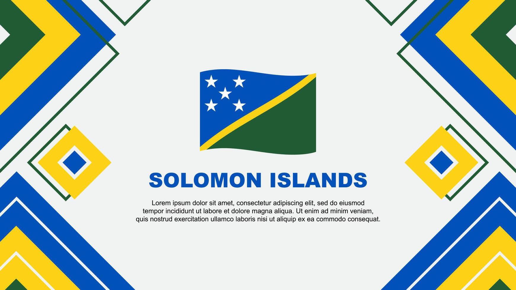 Solomon Islands Flag Abstract Background Design Template. Solomon Islands Independence Day Banner Wallpaper Vector Illustration. Solomon Islands Background