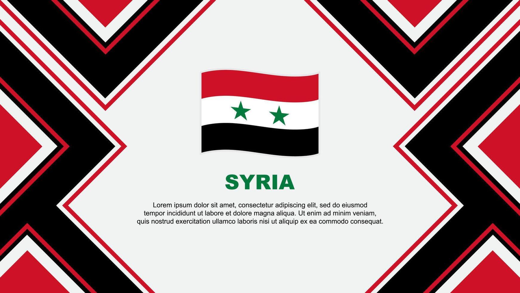 Syria Flag Abstract Background Design Template. Syria Independence Day Banner Wallpaper Vector Illustration. Syria Vector