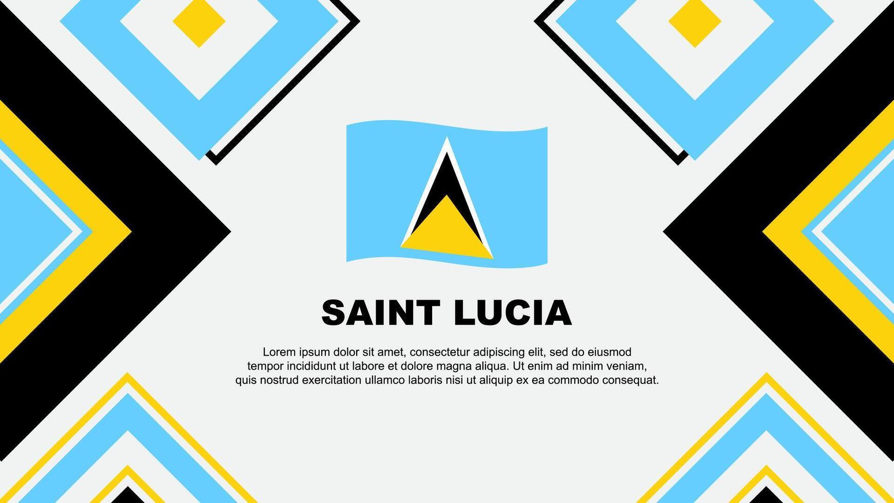 Saint Lucia Flag Abstract Background Design Template. Saint Lucia Independence Day Banner Wallpaper Vector Illustration. Saint Lucia Independence Day