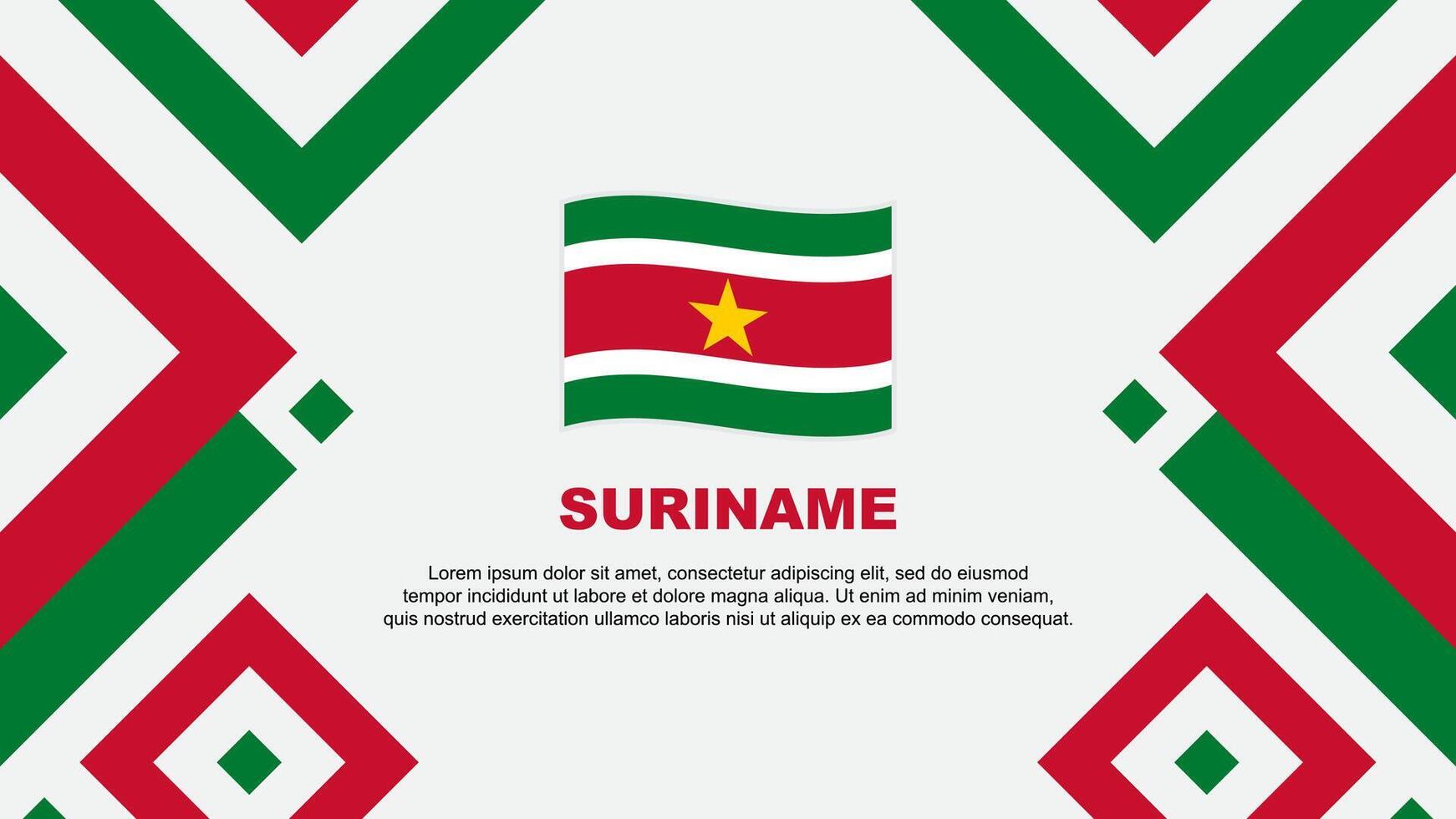 Suriname Flag Abstract Background Design Template. Suriname Independence Day Banner Wallpaper Vector Illustration. Suriname Template