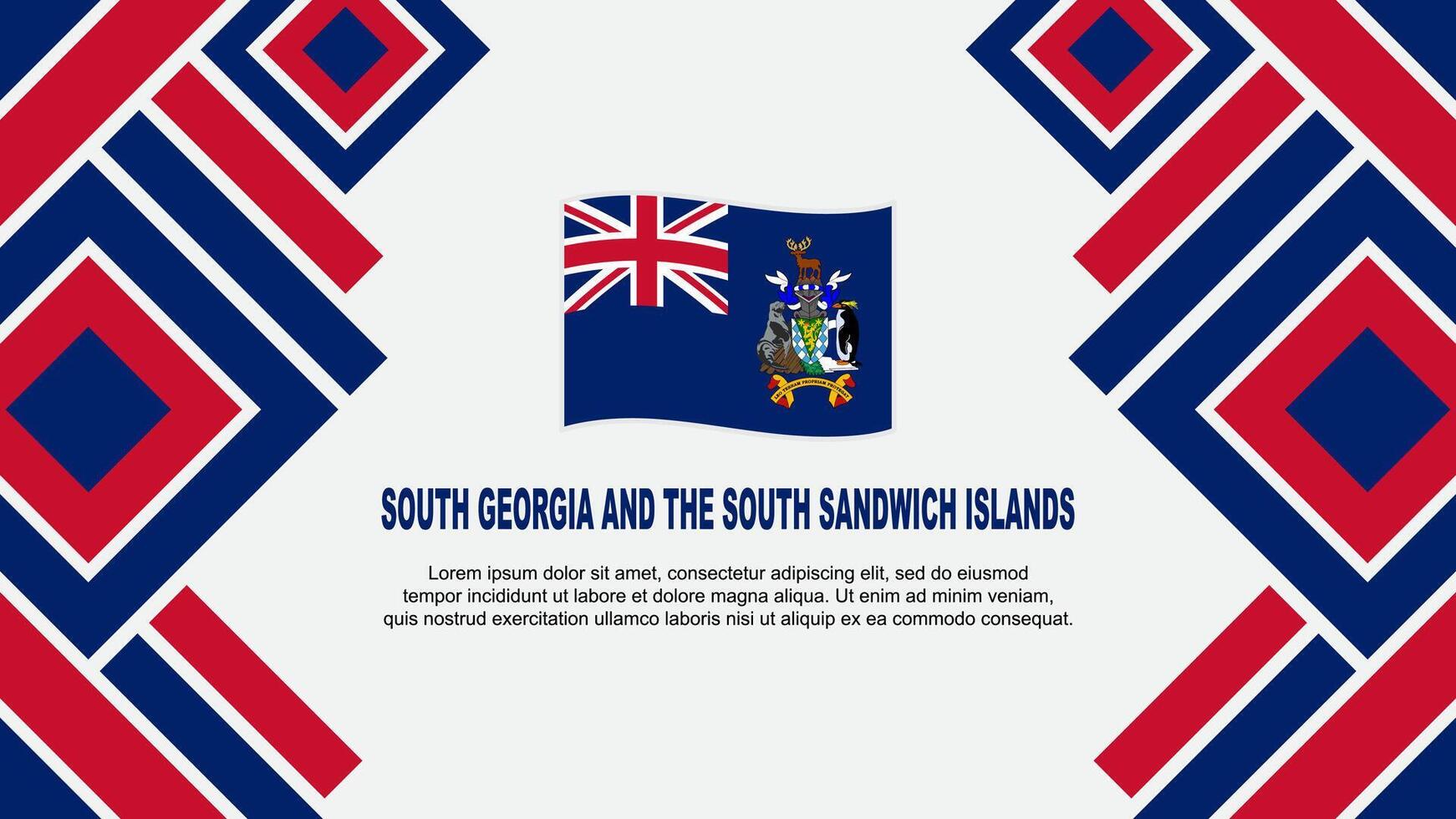 South Georgia And The South Sandwich Islands Flag Abstract Background Design Template. Independence Day Banner Wallpaper Vector Illustration