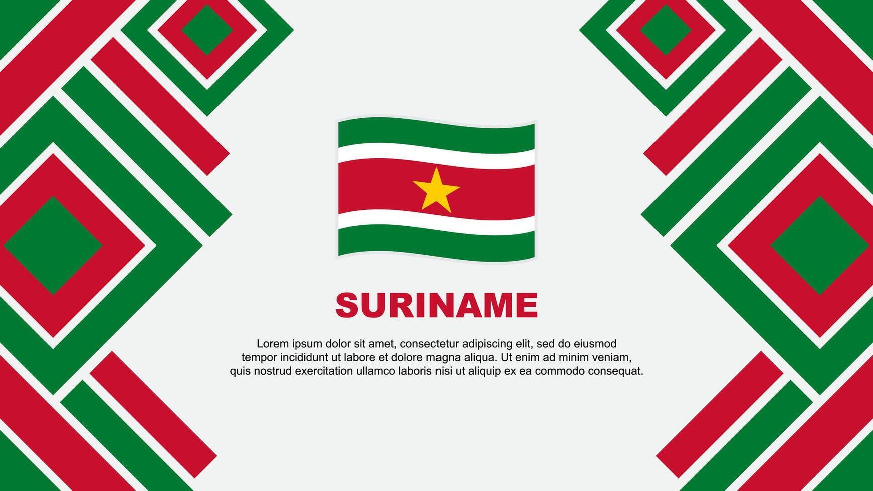 Suriname Flag Abstract Background Design Template. Suriname Independence Day Banner Wallpaper Vector Illustration. Suriname