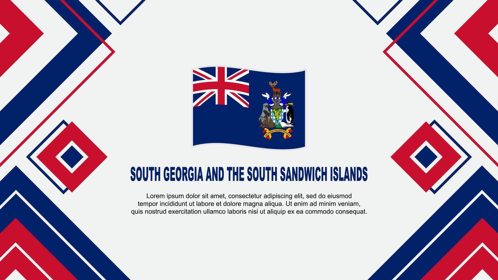 South Georgia And The South Sandwich Islands Flag Abstract Background Design Template. Independence Day Banner Wallpaper Vector Illustration. Background