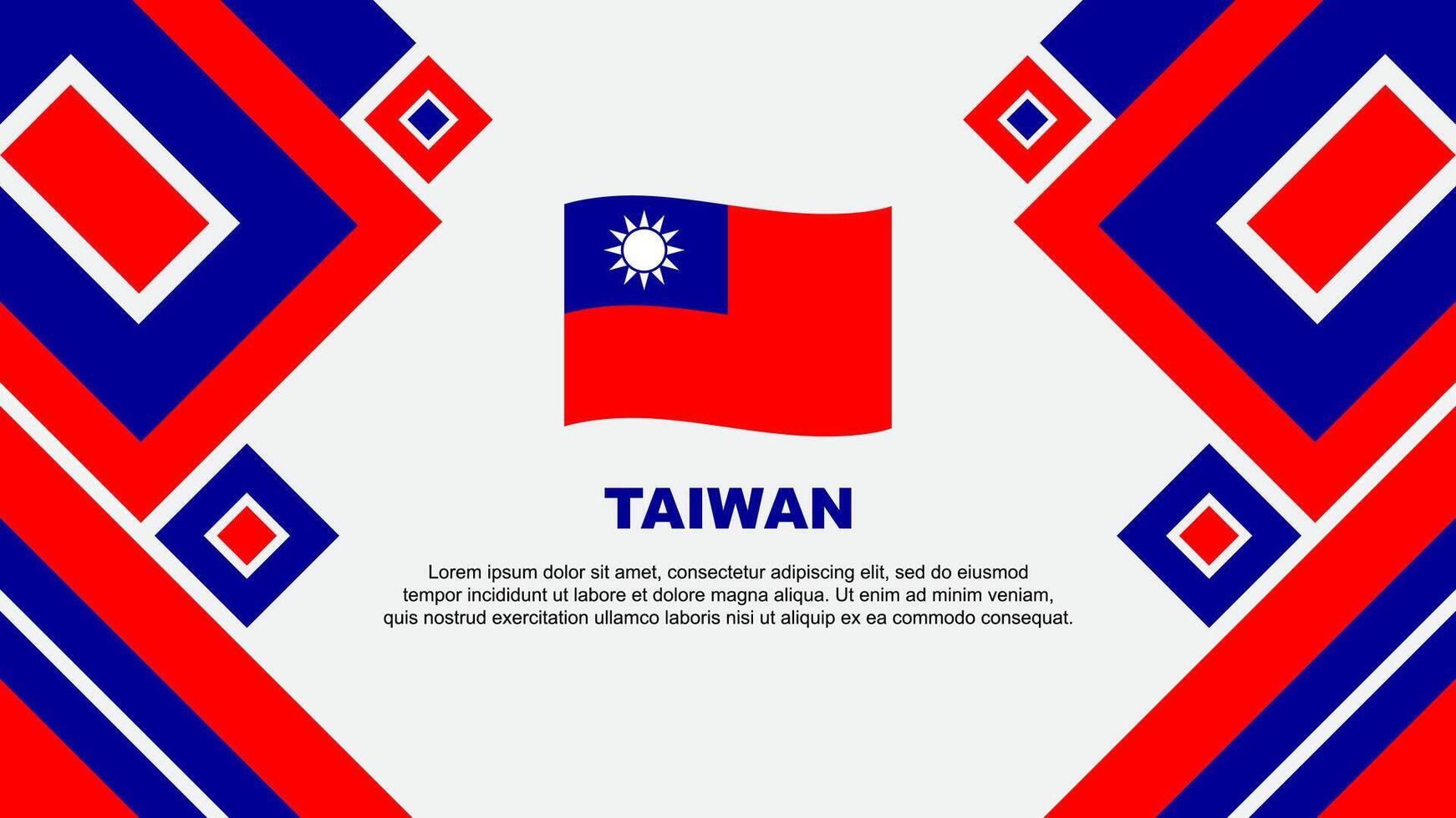 Taiwan Flag Abstract Background Design Template. Taiwan Independence Day Banner Wallpaper Vector Illustration. Taiwan Cartoon