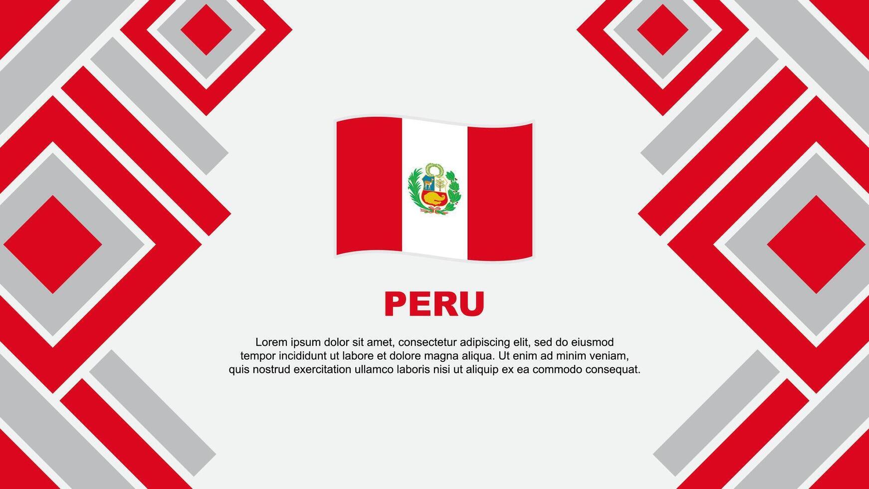 Peru Flag Abstract Background Design Template. Peru Independence Day Banner Wallpaper Vector Illustration
