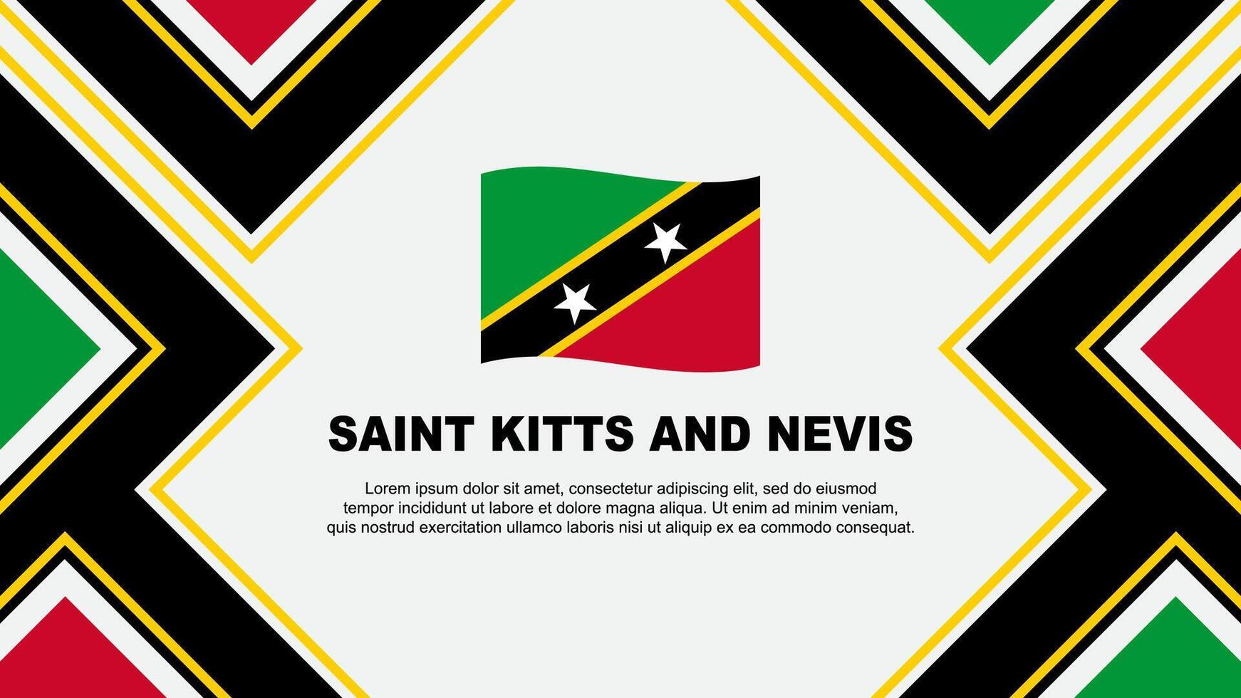 Santo kitts y nevis bandera resumen antecedentes diseño modelo. Santo kitts y nevis independencia día bandera fondo de pantalla vector ilustración. vector