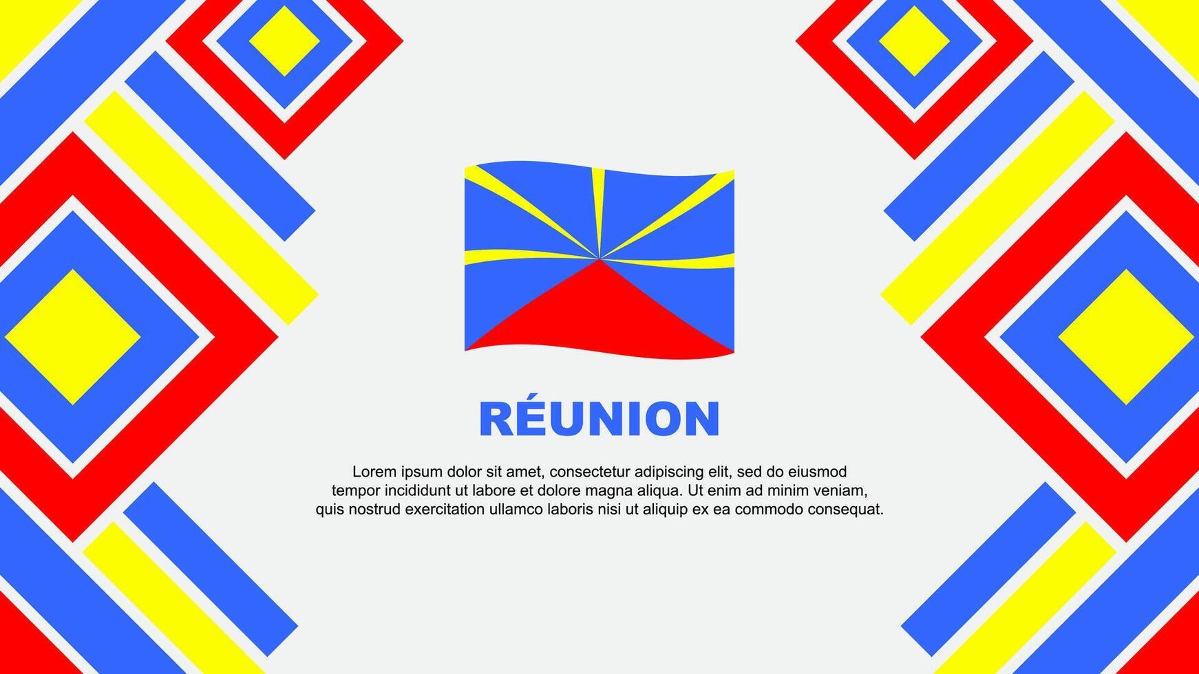 Reunion Flag Abstract Background Design Template. Reunion Independence Day Banner Wallpaper Vector Illustration