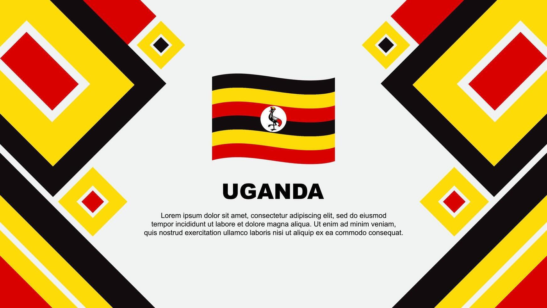 Uganda Flag Abstract Background Design Template. Uganda Independence Day Banner Wallpaper Vector Illustration. Uganda Cartoon