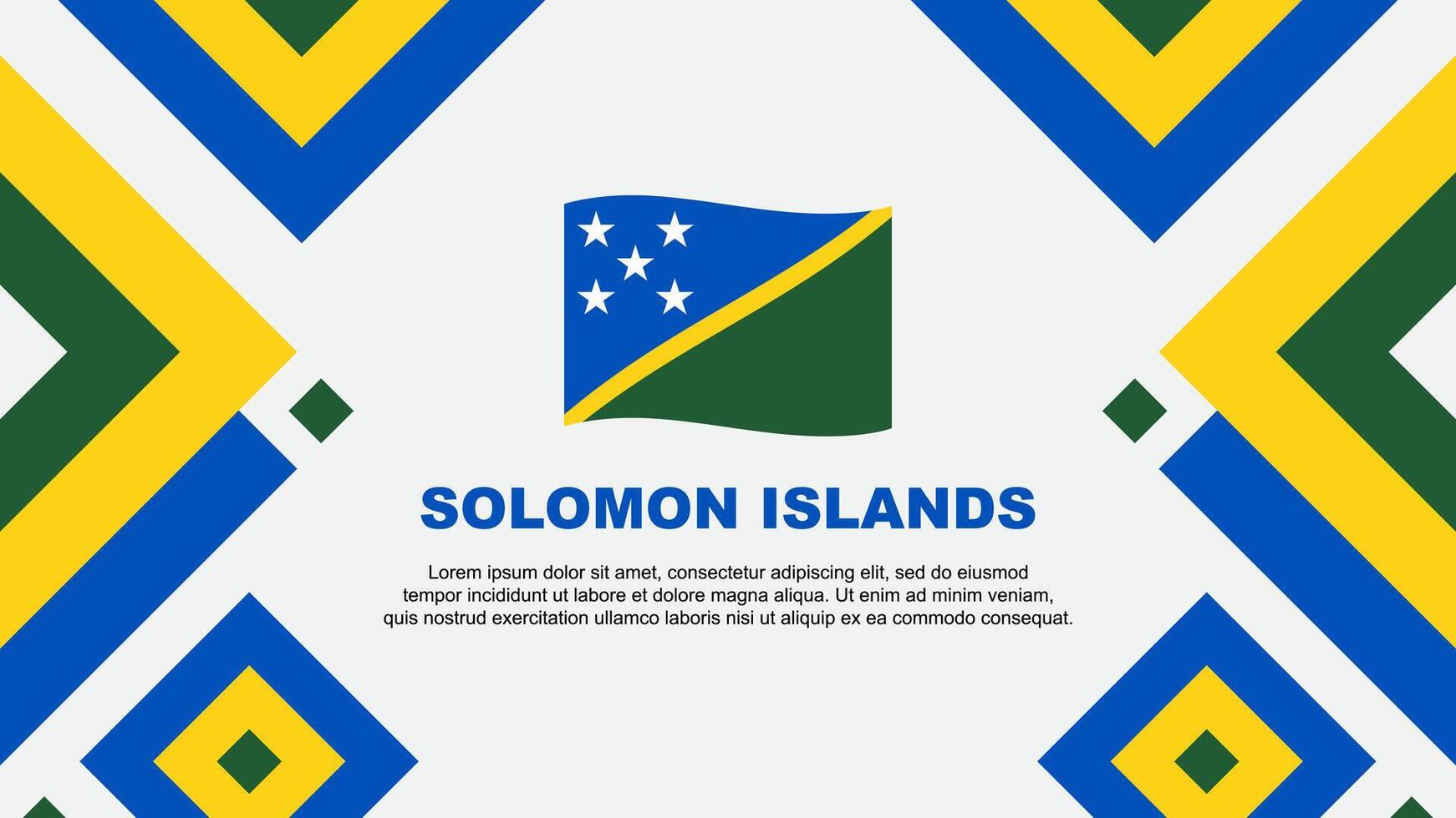 Solomon Islands Flag Abstract Background Design Template. Solomon Islands Independence Day Banner Wallpaper Vector Illustration. Solomon Islands Template