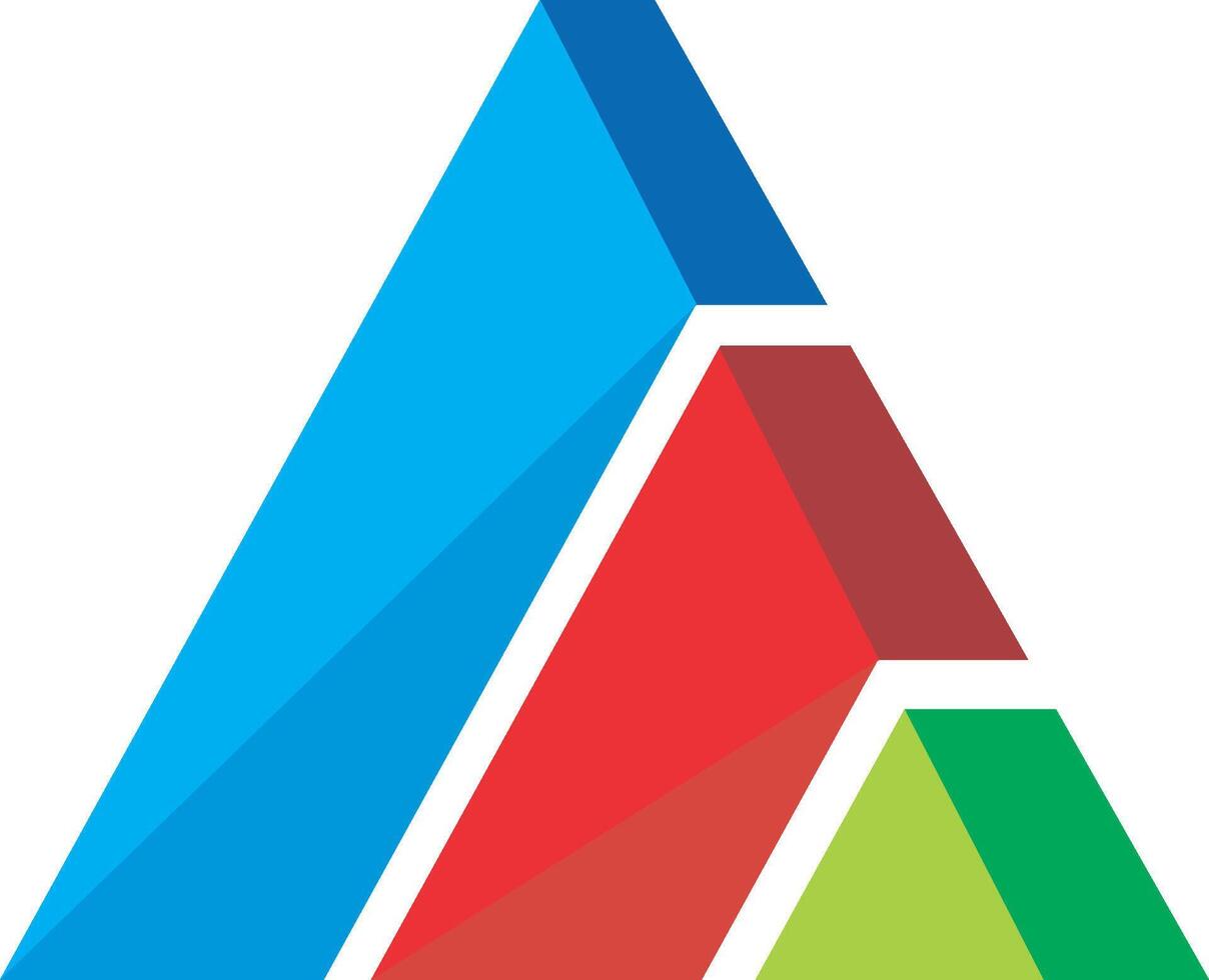 triangle 3d abstract construction vector logo
