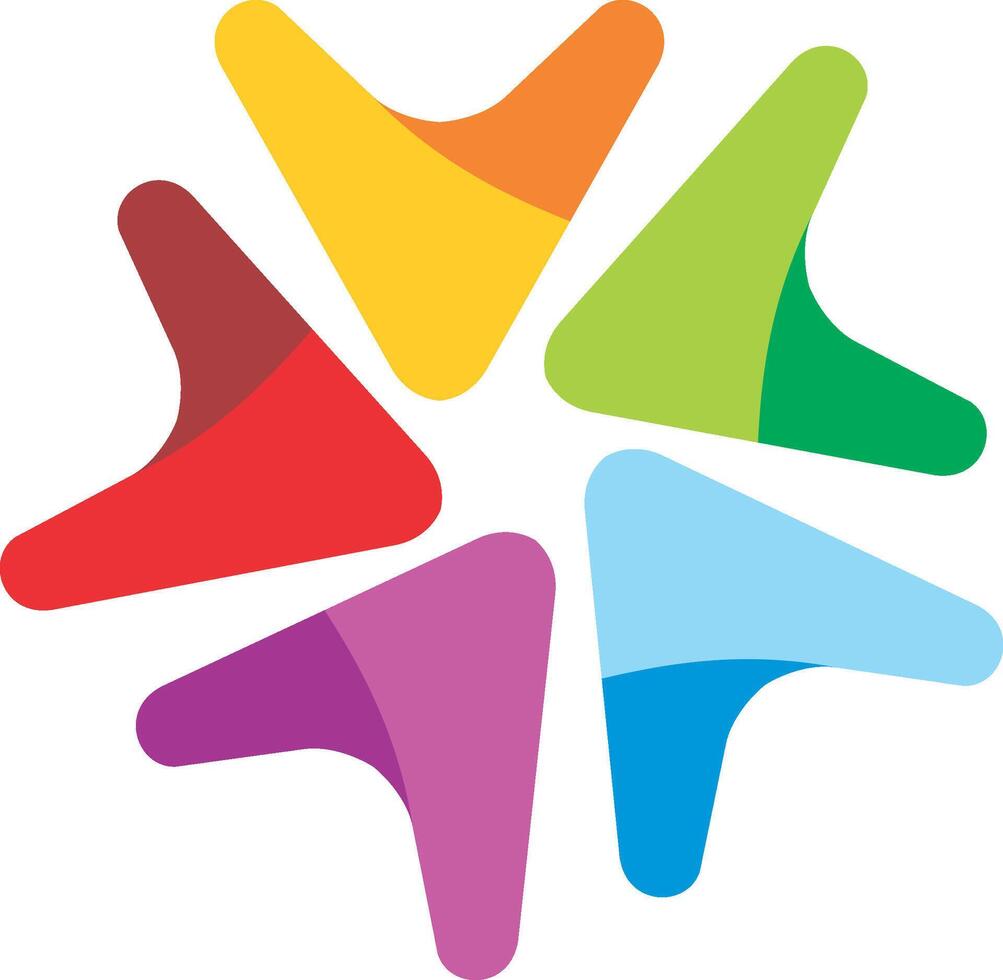 triangle colored abstract construction vector logo