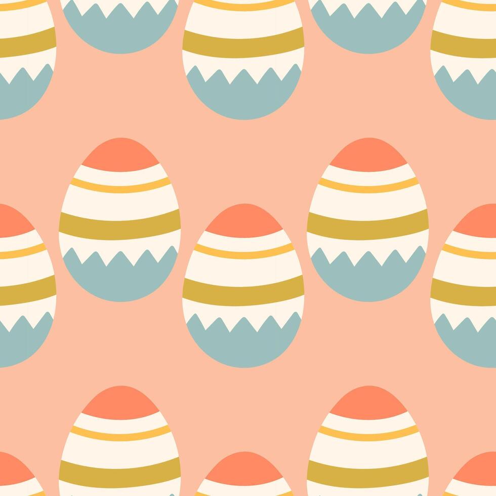Easter eggs seamless pattern, Easter symbol, decorative vector elements. Easter colored eggs simple pattern. Vector illustration isolated.