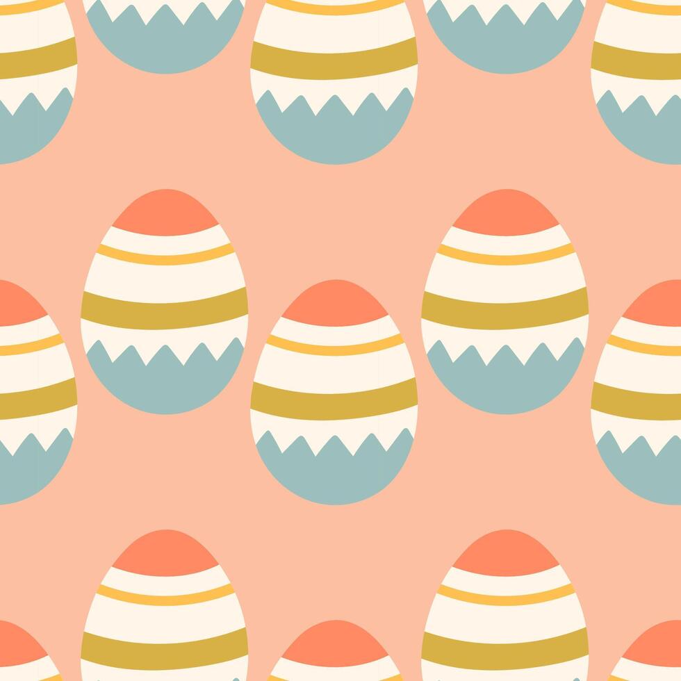 Easter eggs seamless pattern, Easter symbol, decorative vector elements. Easter colored eggs simple pattern. Vector illustration isolated.