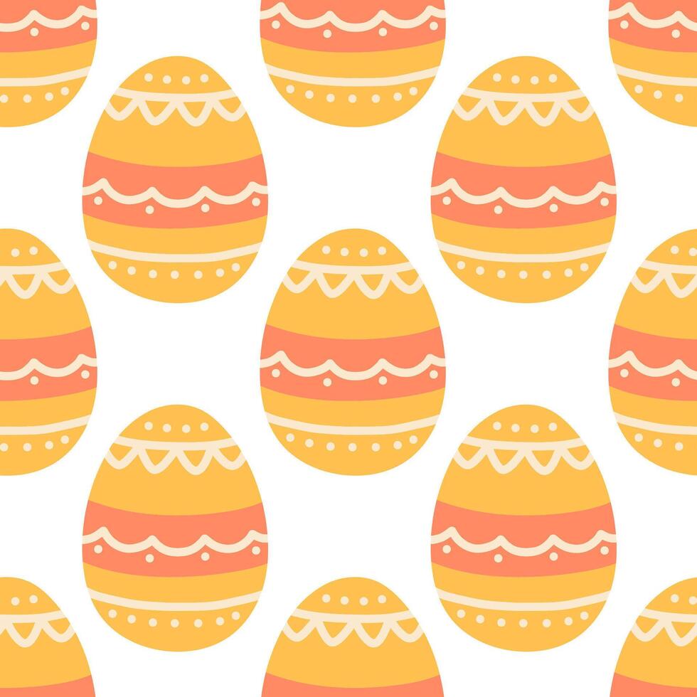 Easter eggs seamless pattern, Easter symbol, decorative vector elements. Easter colored eggs simple pattern. Vector illustration isolated.