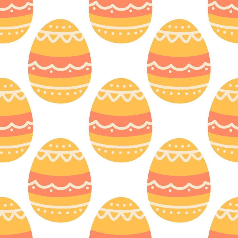 Easter eggs seamless pattern, Easter symbol, decorative vector elements. Easter colored eggs simple pattern. Vector illustration isolated.