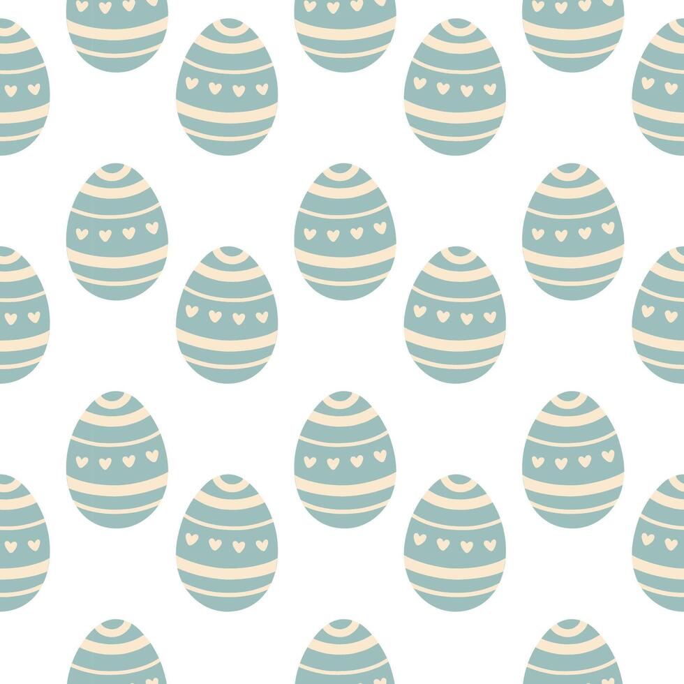 Easter eggs seamless pattern, Easter symbol, decorative vector elements. Easter colored eggs simple pattern. Vector illustration isolated.