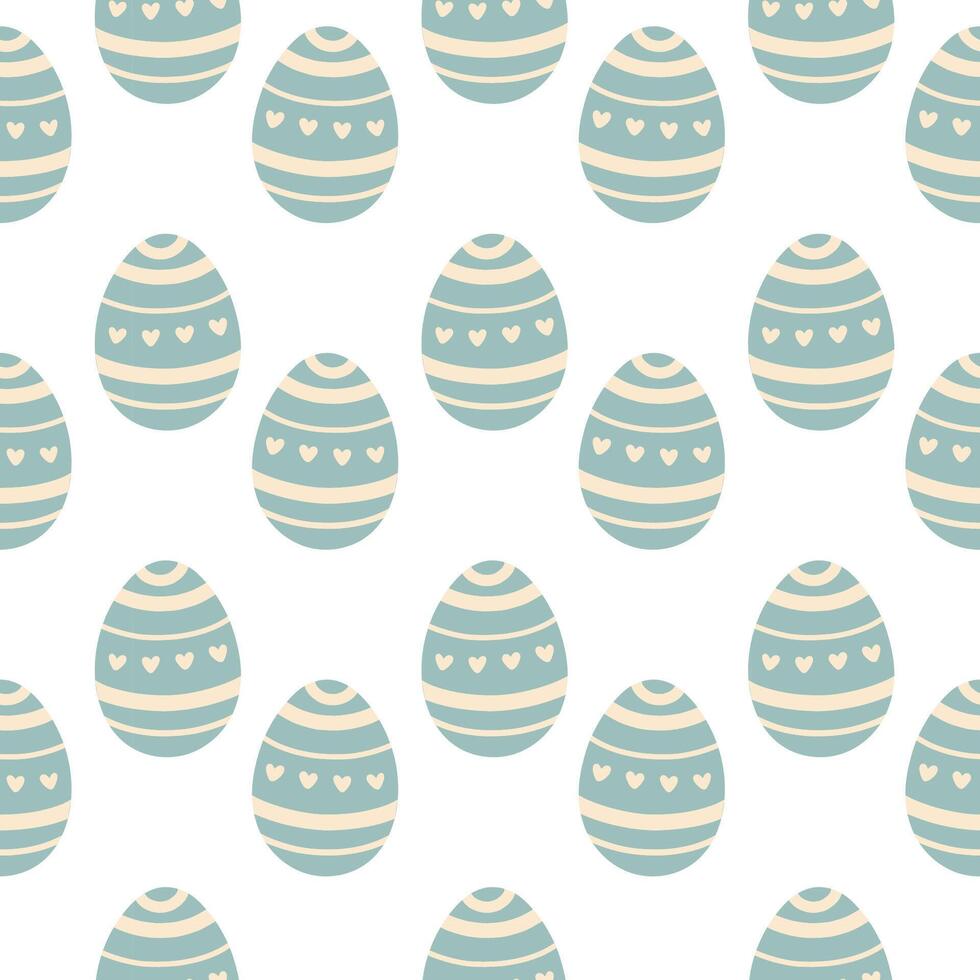 Easter eggs seamless pattern, Easter symbol, decorative vector elements. Easter colored eggs simple pattern. Vector illustration isolated.