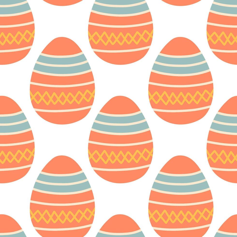 Easter eggs seamless pattern, Easter symbol, decorative vector elements. Easter colored eggs simple pattern. Vector illustration isolated.