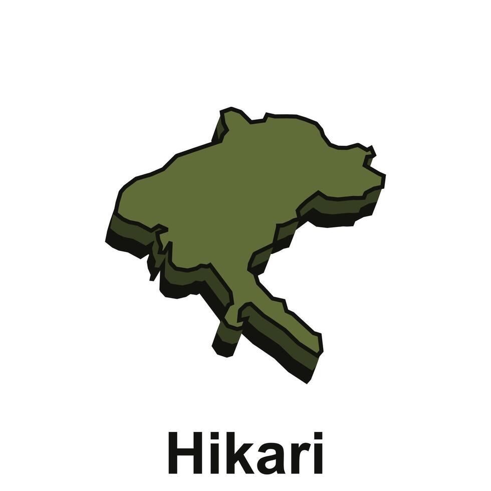 Hikari City map Region of Japan green color illustration design vector