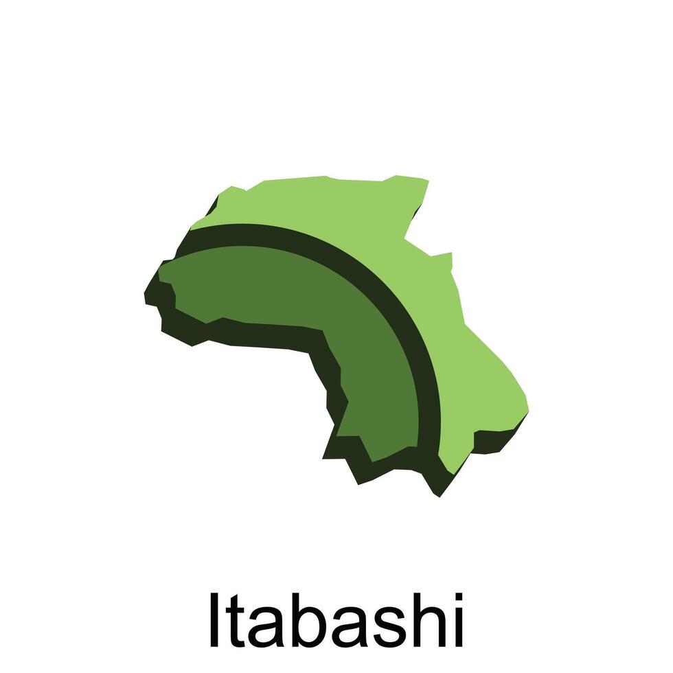 Itabashi City High detailed vector map of Japan prefecture, logotype element for template