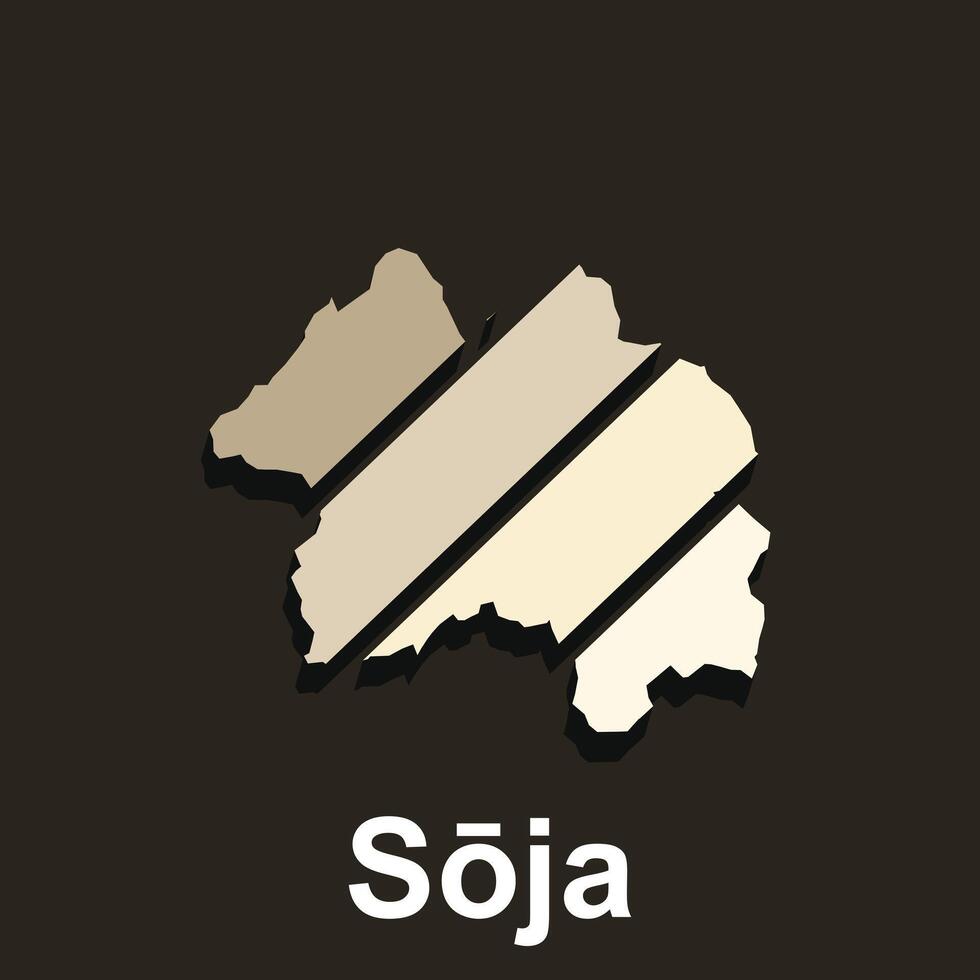 Map of Soja City with Name, japan country vector illustration design