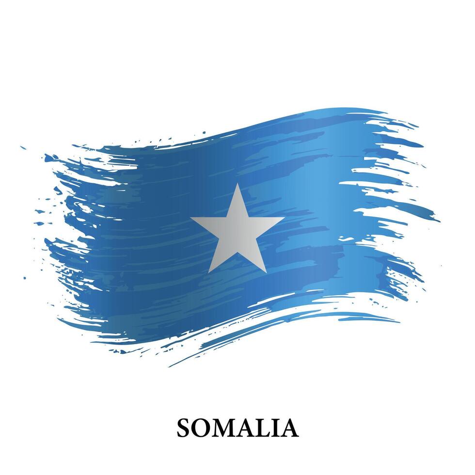 Grunge flag of Somalia, brush stroke vector