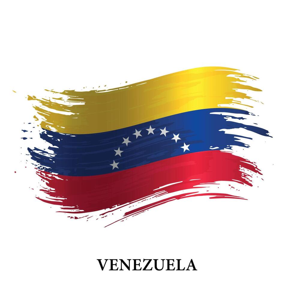 Grunge flag of Venezuela, brush stroke vector