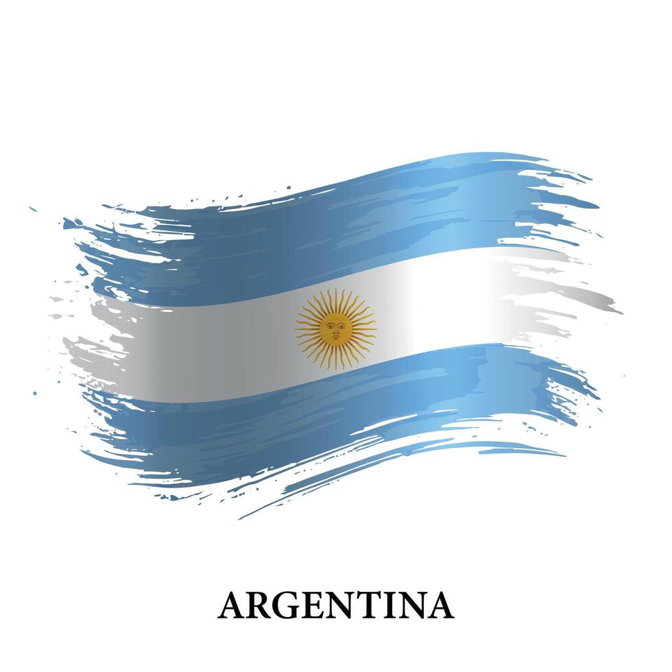 Grunge flag of Argentina, brush stroke vector