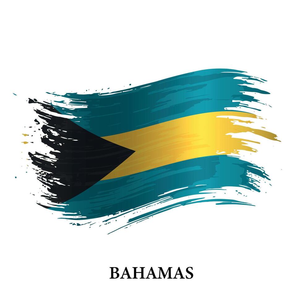 Grunge flag of Bahamas, brush stroke vector