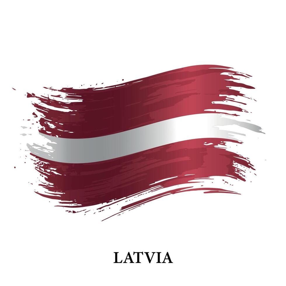 Grunge flag of Latvia, brush stroke vector