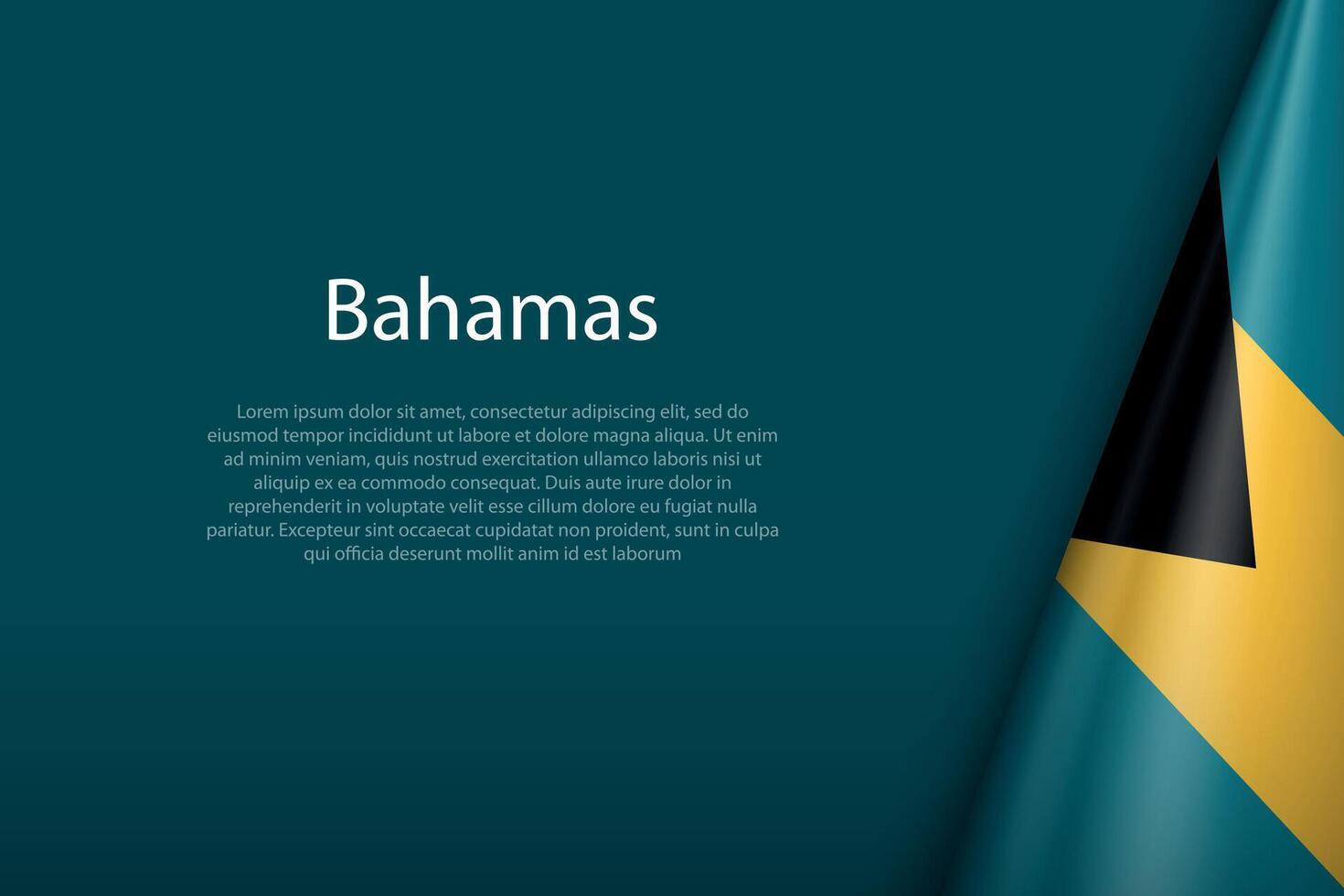 Bahamas national flag isolated on background with copyspace vector