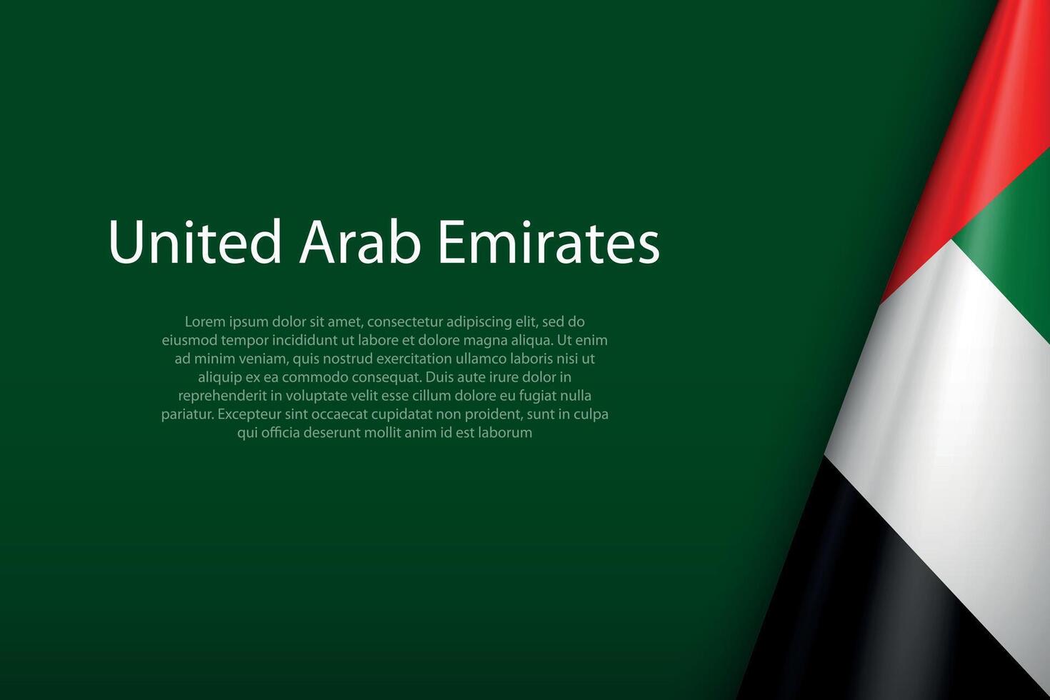 United Arab Emirates national flag isolated on background with copyspace vector