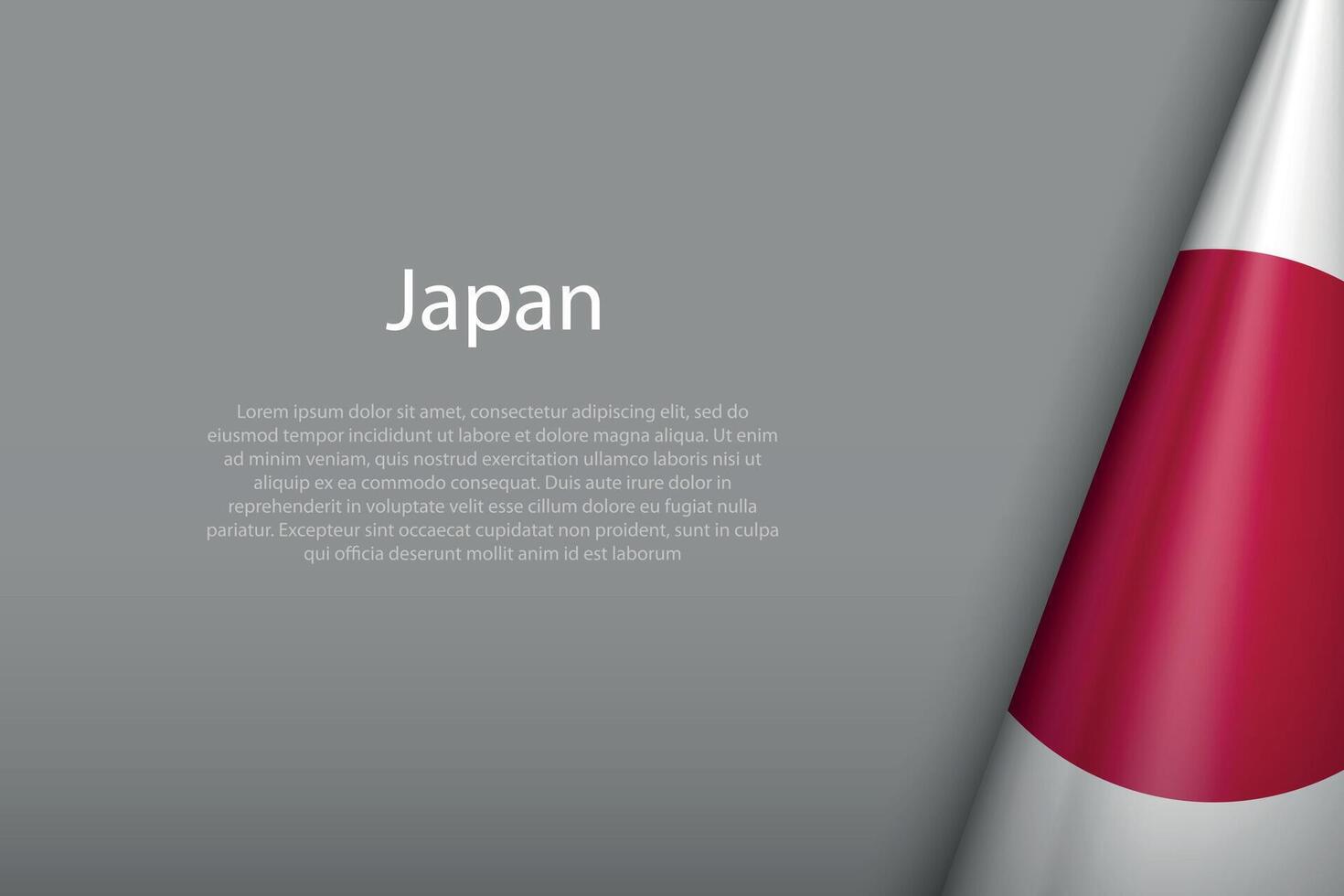 Japan national flag isolated on background with copyspace vector