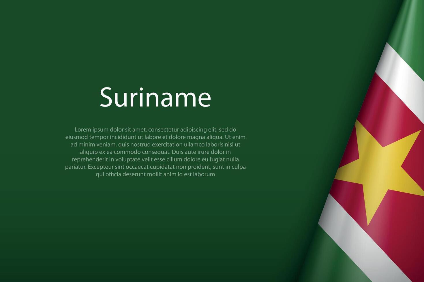 Suriname national flag isolated on background with copyspace vector