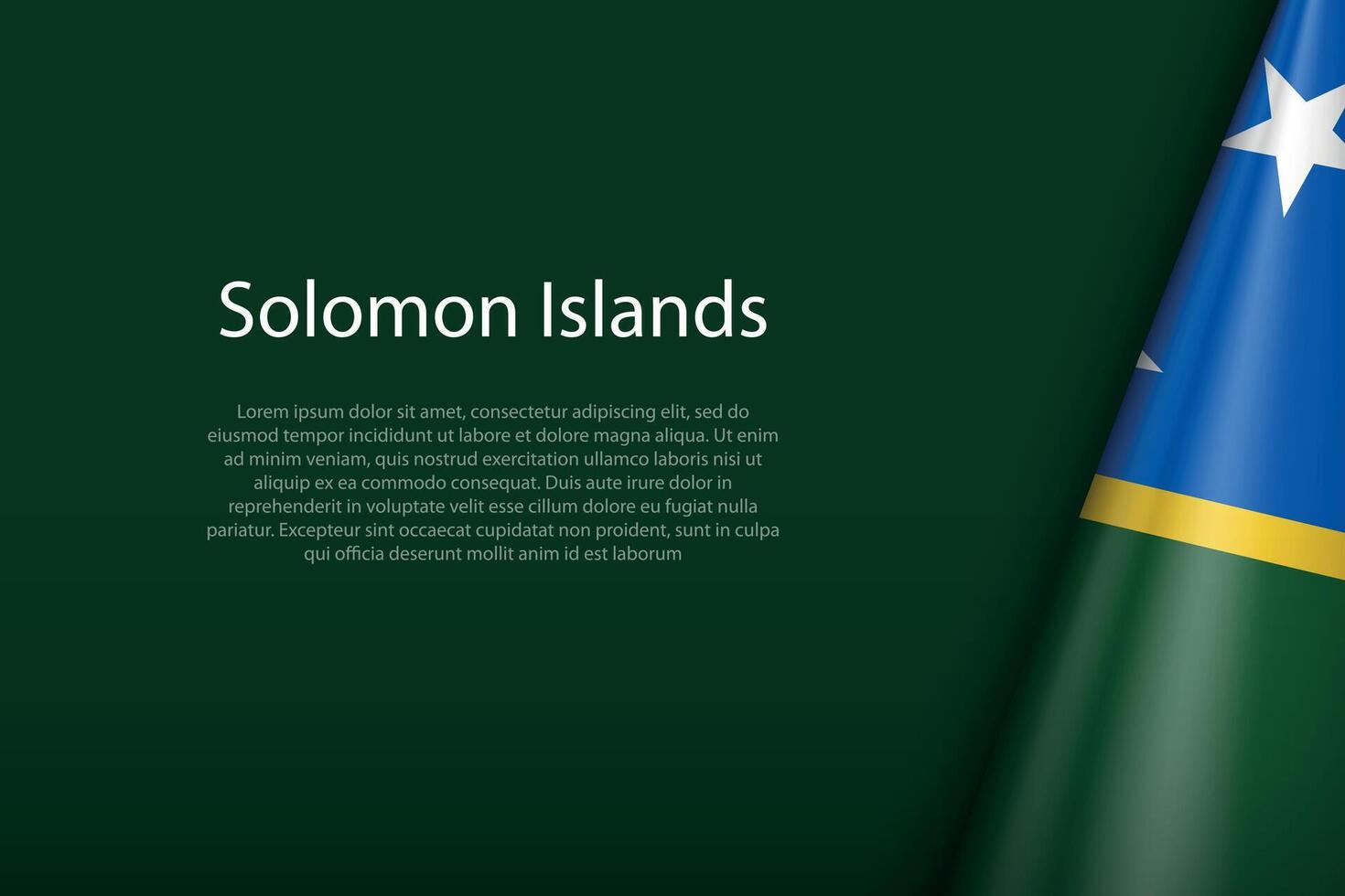 Solomon Islands national flag isolated on background with copyspace vector