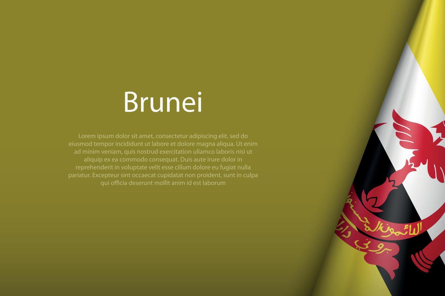 Brunei national flag isolated on background with copyspace vector