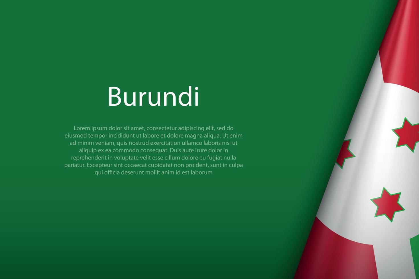 Burundi national flag isolated on background with copyspace vector