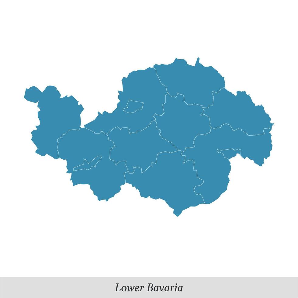 mapa de inferior Baviera es un región en Baviera estado de Alemania vector