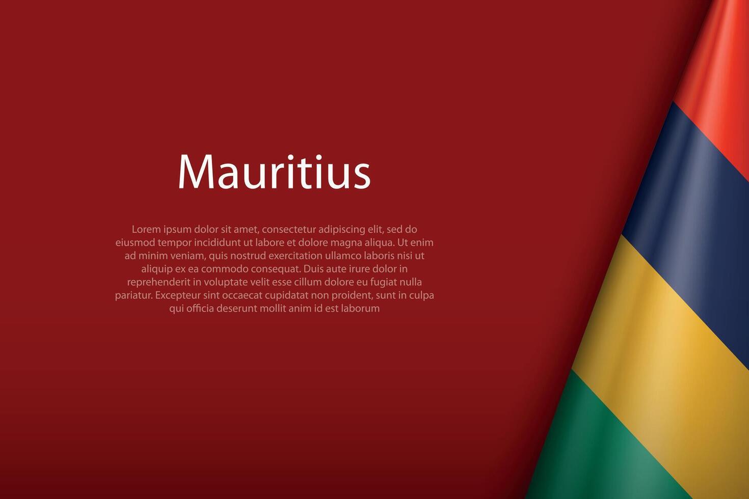 Mauritius national flag isolated on background with copyspace vector