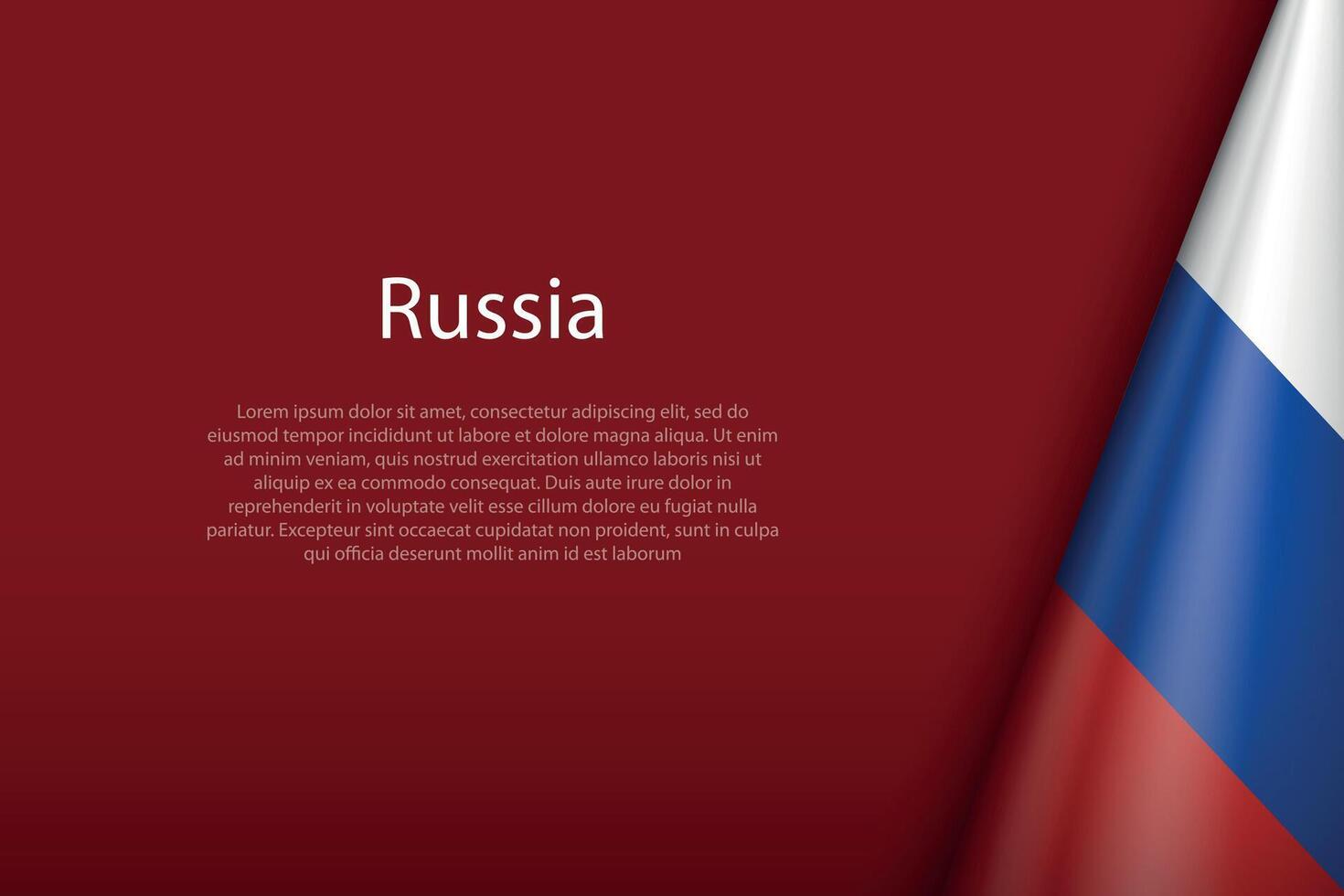 Russia national flag isolated on background with copyspace vector