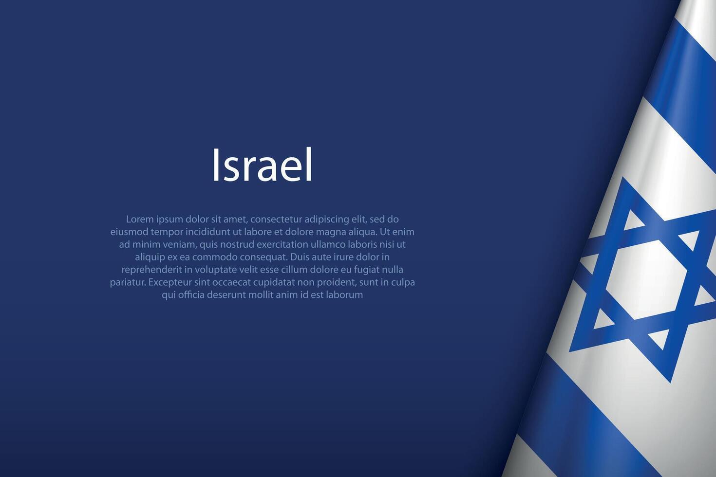 Israel national flag isolated on background with copyspace vector