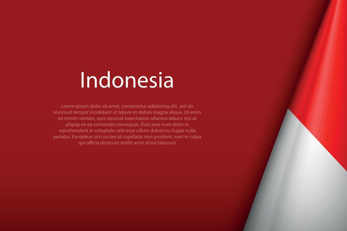 Indonesia national flag isolated on background with copyspace vector